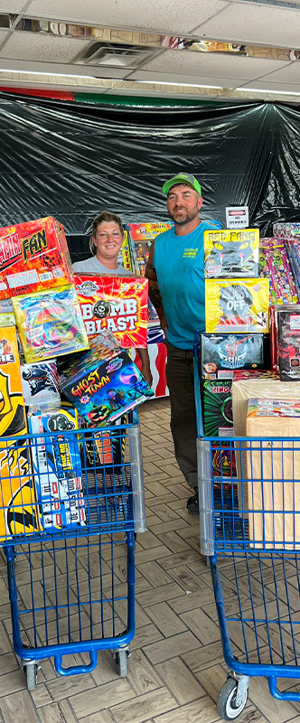 Couple With Fireworks